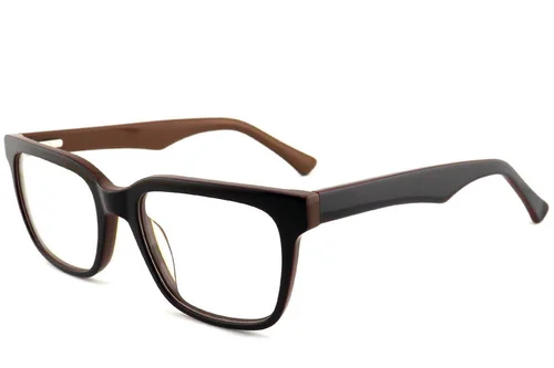 Lunettes rectangulaires en acétate brun #BS2012-0794