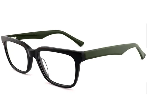 Lunettes rectangulaires en acétate noir #BS2012-0795
