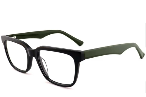 Rectangular Black Acetate Glasses #BS2012-0795