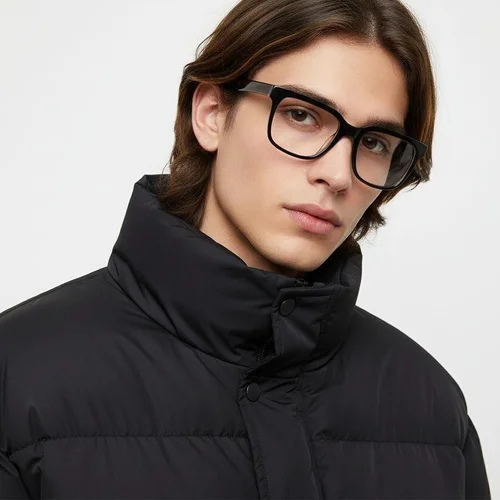 Lunettes rectangulaires en acétate gris #BS2012-0796
