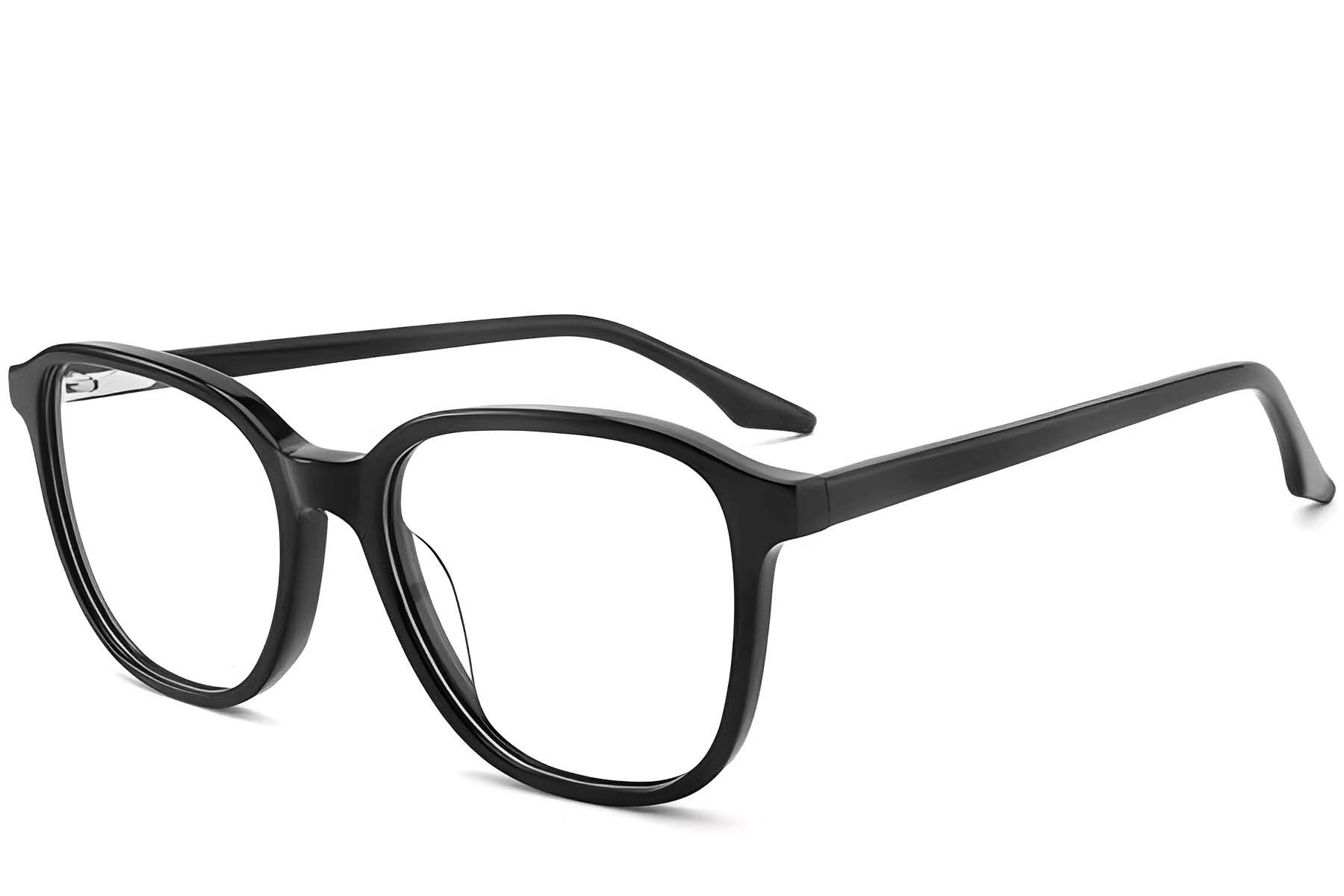 Rectangular Black Acetate Glasses #BS2012-0801