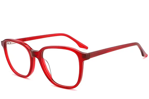 Verres rectangulaires en acétate rouge #BS2012-0802