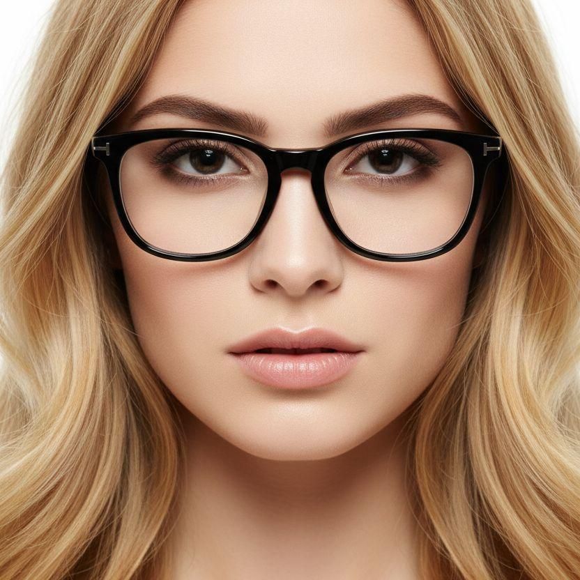 Lunettes rectangulaires en acétate noir #BS2012-0805