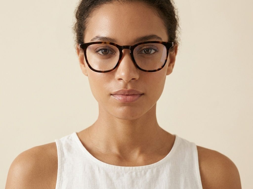 Rectangular Tortoiseshell Acetate Glasses #BS2012-0806