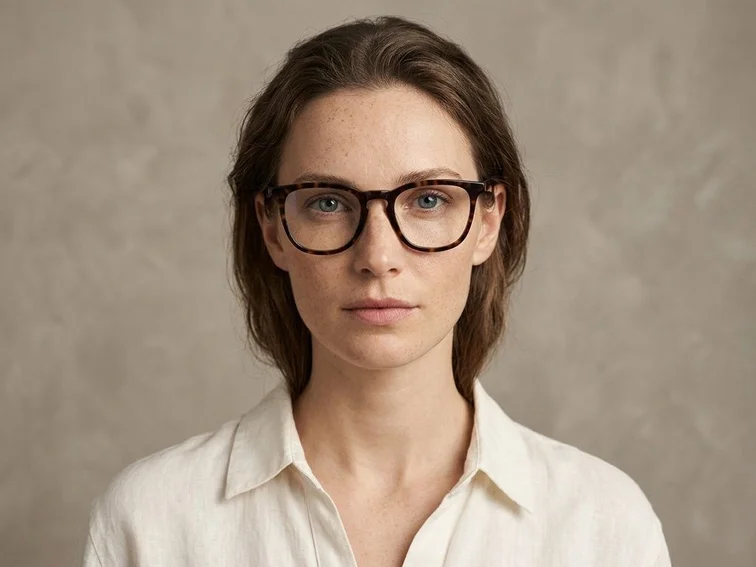Rectangular Tortoiseshell Acetate Glasses #BS2012-0806