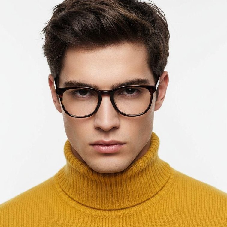 Rectangular Tortoiseshell Acetate Glasses #BS2012-0806