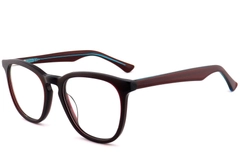 Rectangular Red Acetate Glasses #BS2012-0807