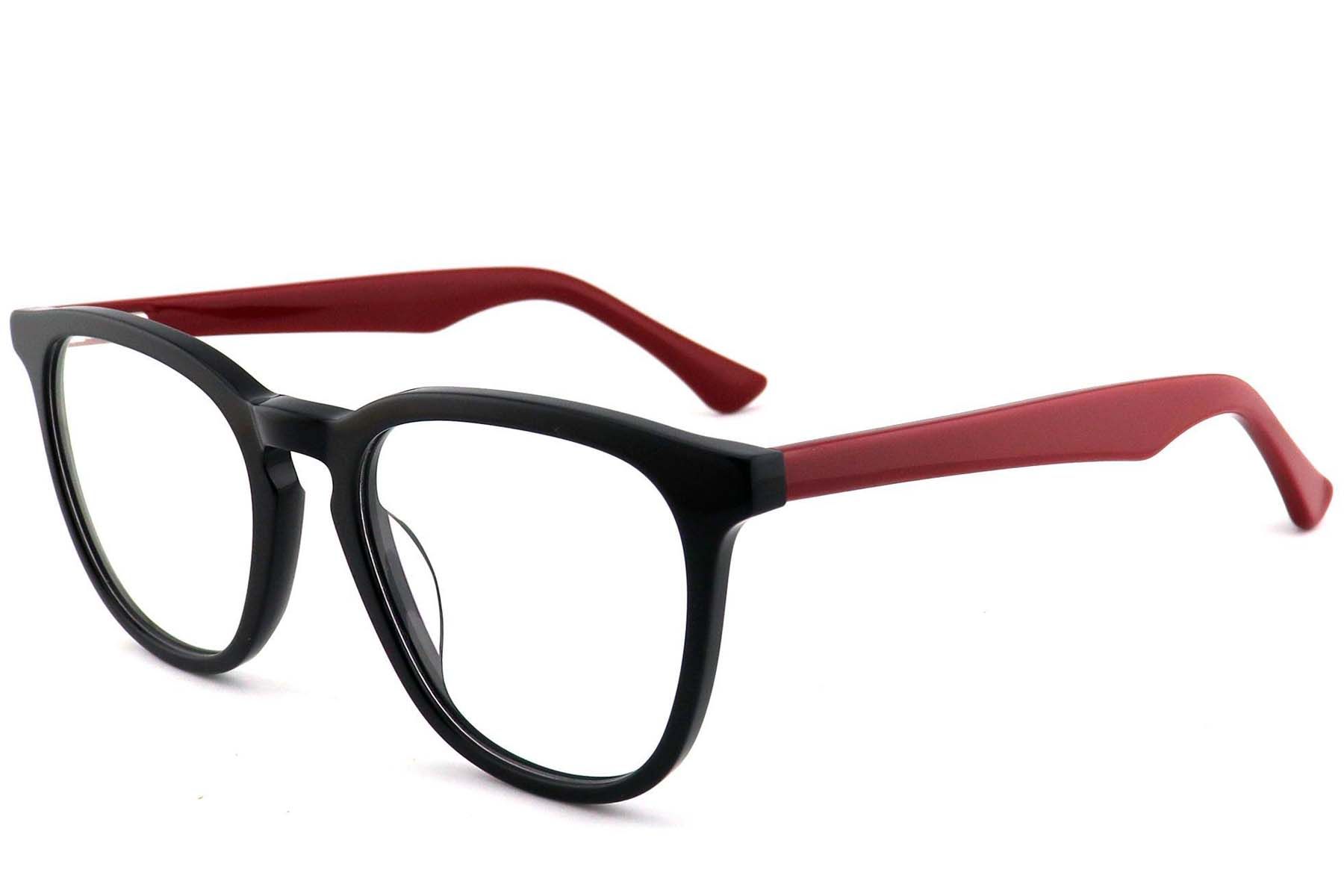 Rectangular Black Acetate Glasses #BS2012-0810