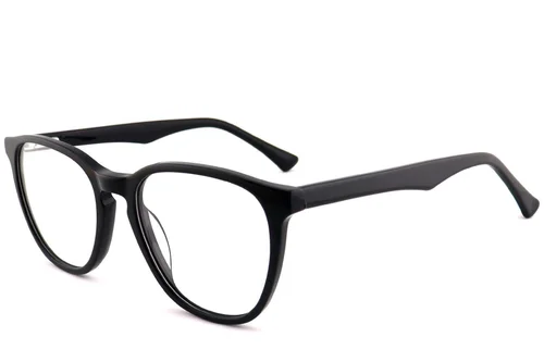 Lunettes ovales en acétate noir #BS2012-0811
