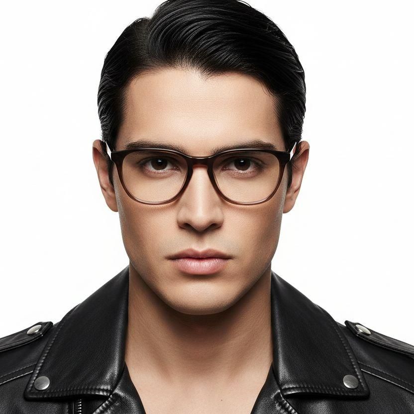 Ovale bruine acetaatglazen #BS2012-0813