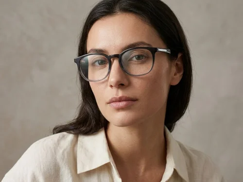 Lunettes ovales en acétate gris #BS2012-0814