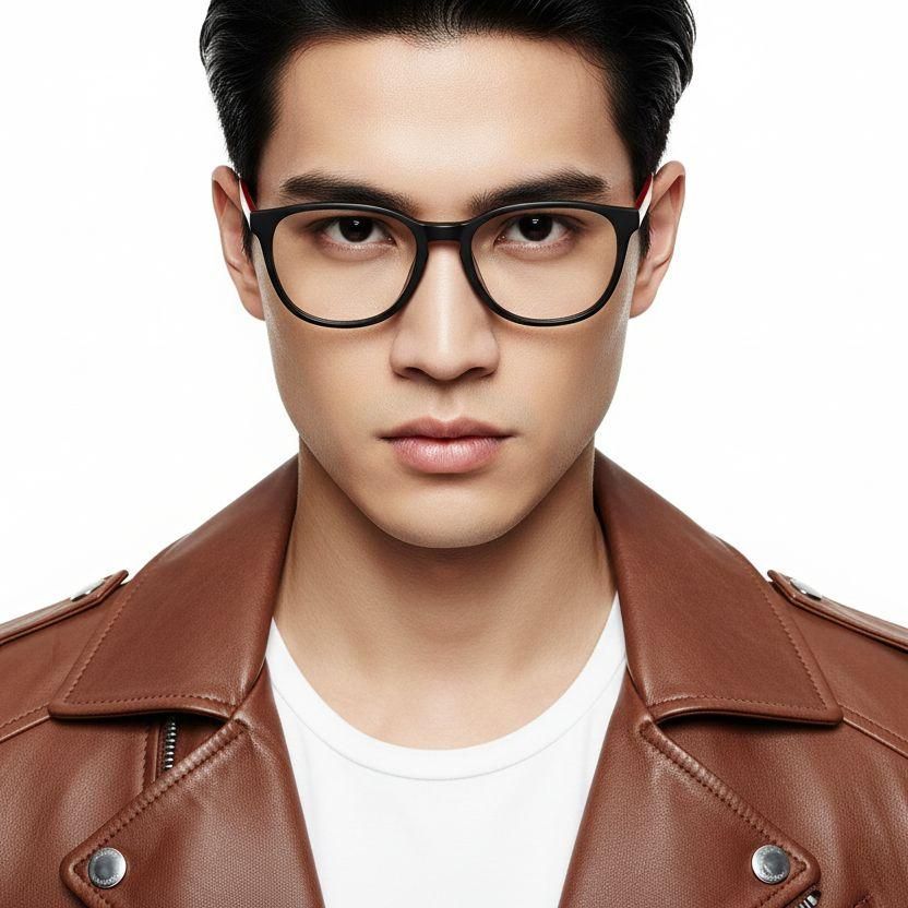 Oval Black Acetate Glasses #BS2012-0816