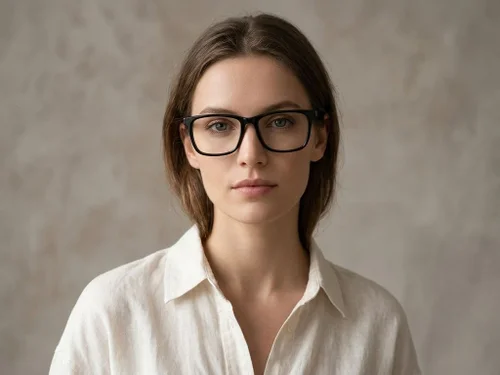 Lunettes rectangulaires en acétate noir #BS2012-0817
