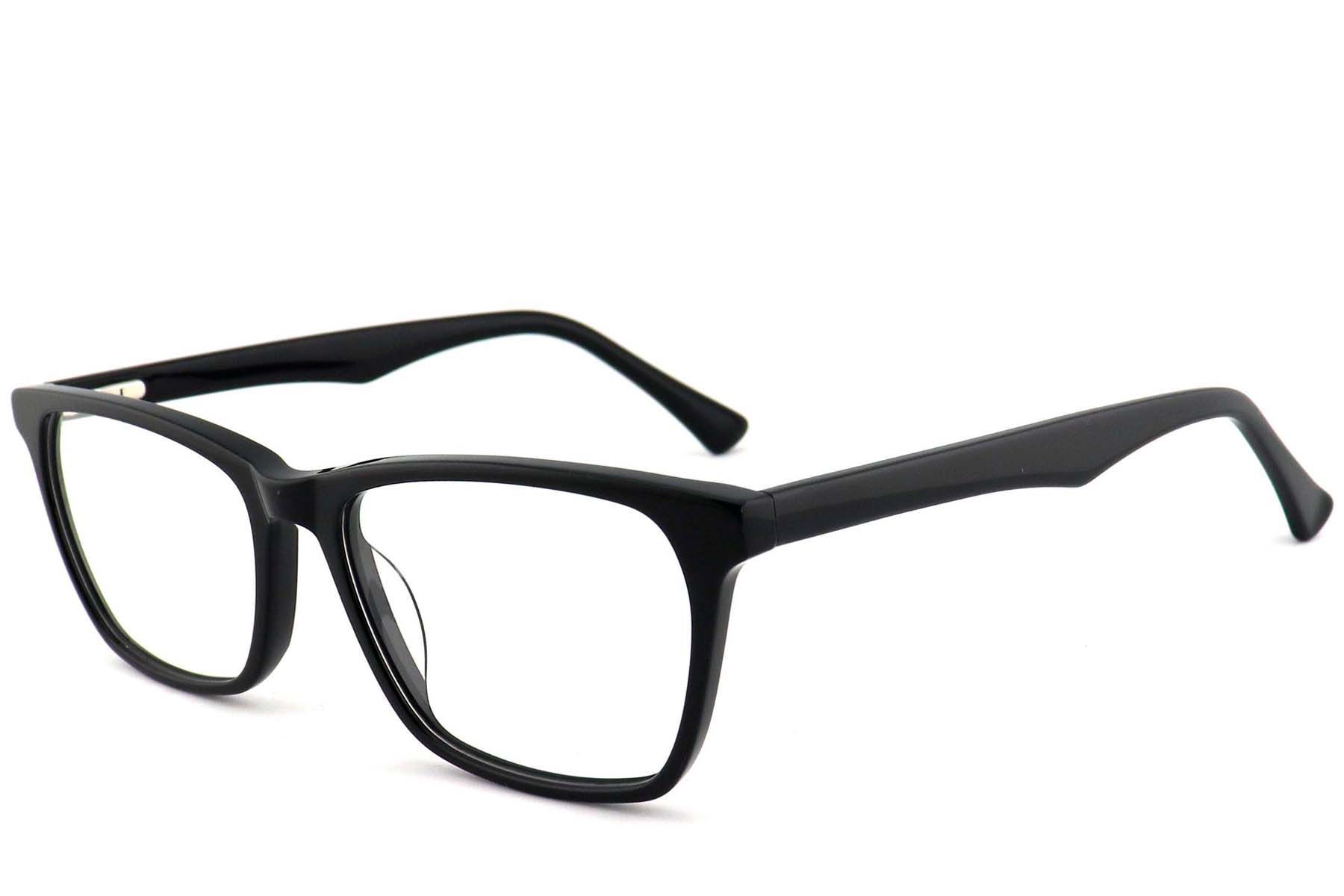 Lunettes rectangulaires en acétate noir #BS2012-0817