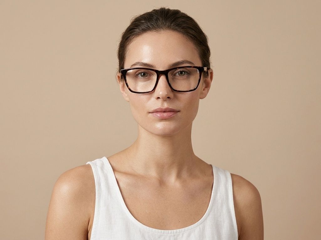 Rectangular Tortoiseshell Acetate Glasses #BS2012-0818