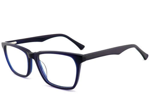 Lunettes rectangulaires en acétate bleu #BS2012-0821