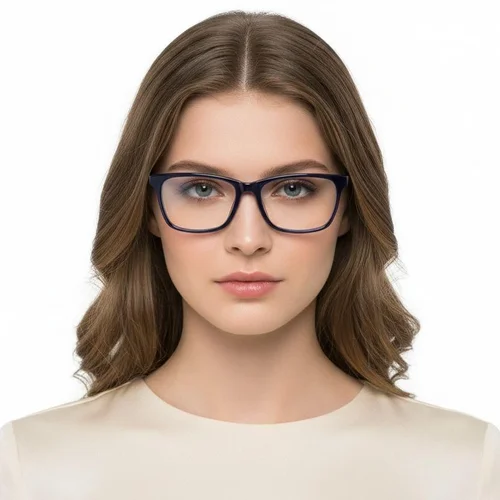 Lunettes rectangulaires en acétate bleu #BS2012-0821