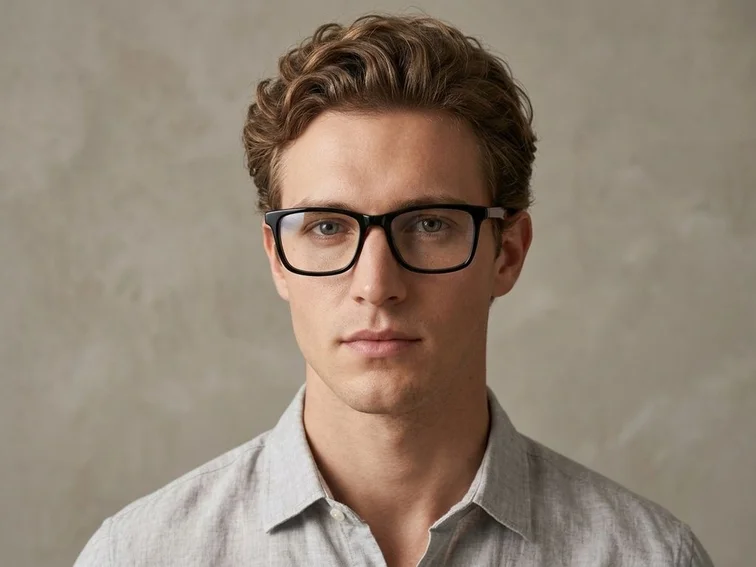 Rectangular Black Acetate Glasses #BS2012-0823