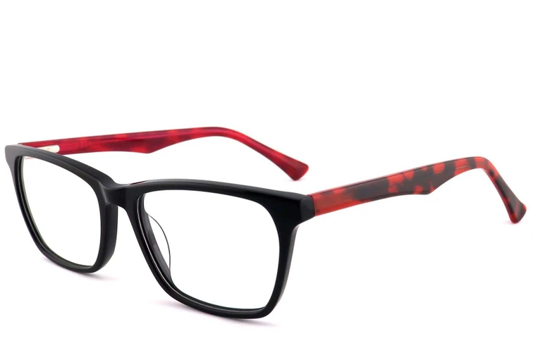 Lunettes rectangulaires en acétate noir #BS2012-0823