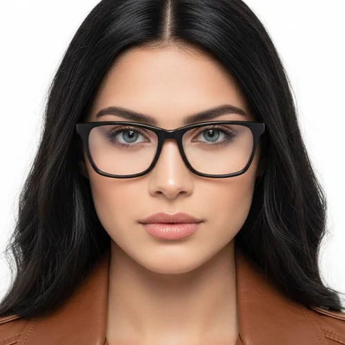 Lunettes rectangulaires en acétate noir #BS2012-0823