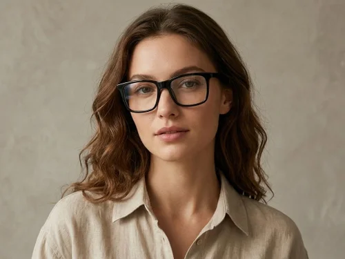 Lunettes rectangulaires en acétate noir #BS2012-0825
