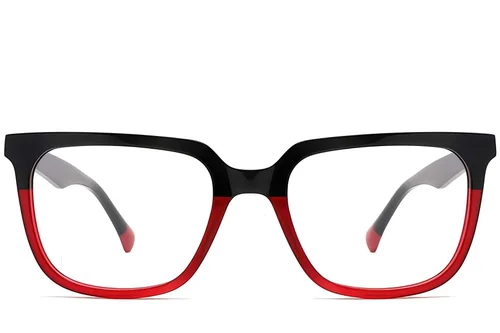 Verres rectangulaires en acétate rouge #BS2012-0826
