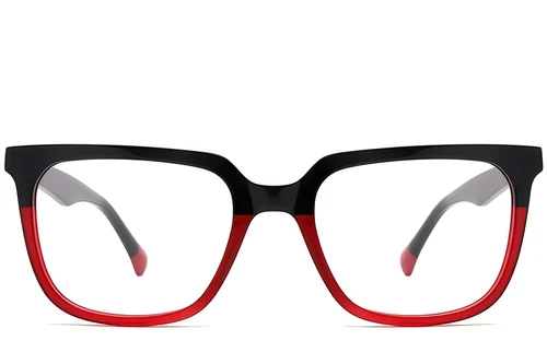 Rechteckige rote Acetatgläser #BS2012-0826