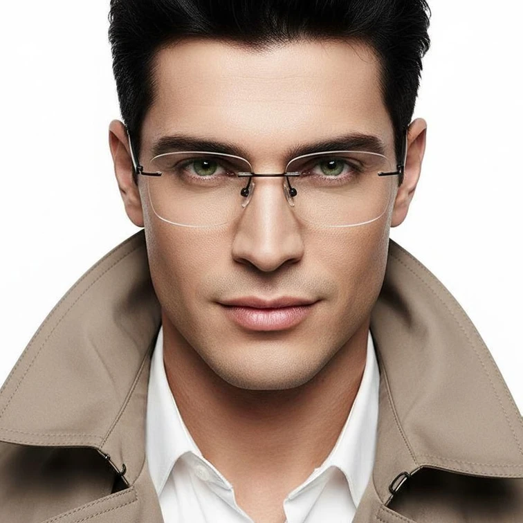 Lunettes invisibles en métal noir #BS2012-0828