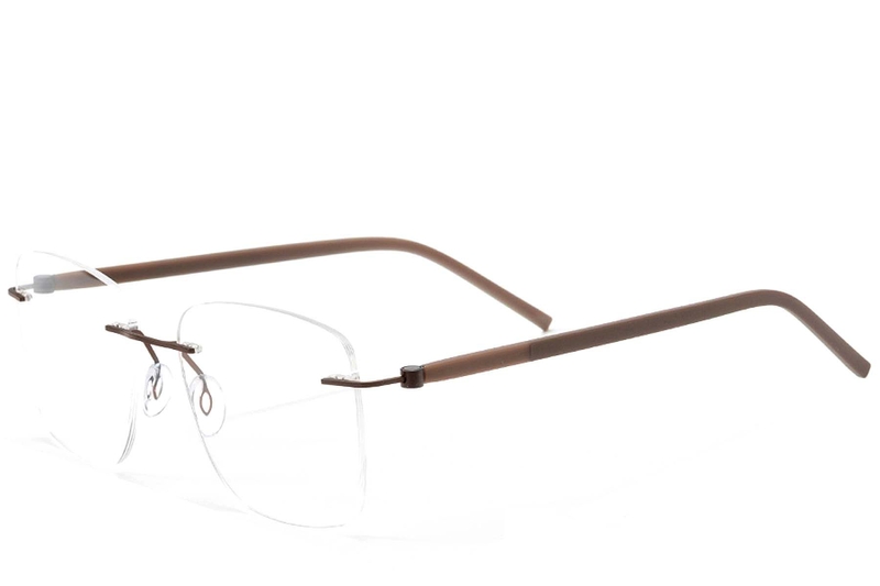 Invisible Brown Metal Glasses #BS2012-0829