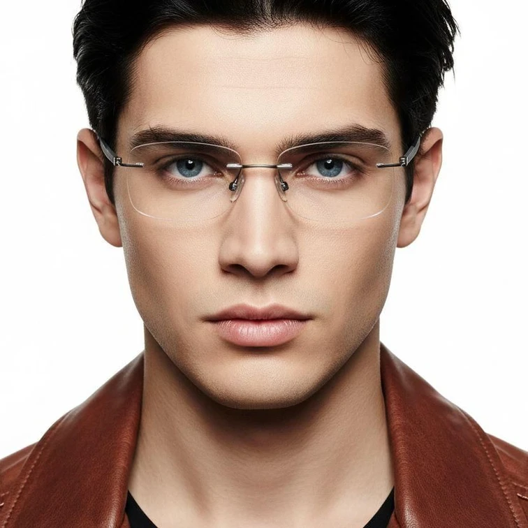 Lunettes invisibles en métal argenté #BS2012-0830