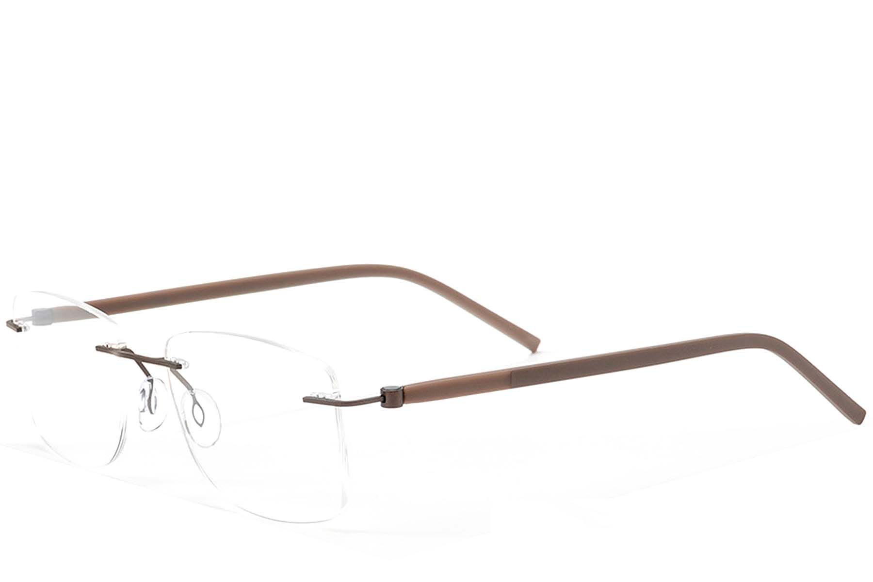 Invisible Brown Metal Glasses #BS2012-0834