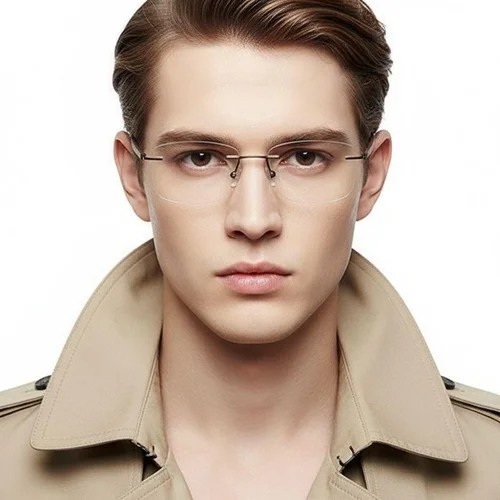 Lunettes invisibles en métal brun #BS2012-0834