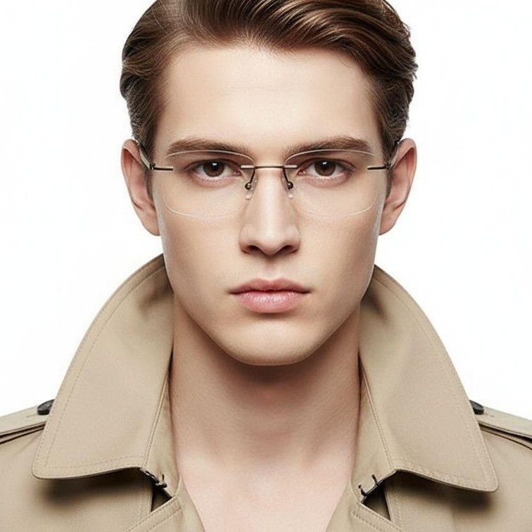 Lunettes invisibles en métal brun #BS2012-0834