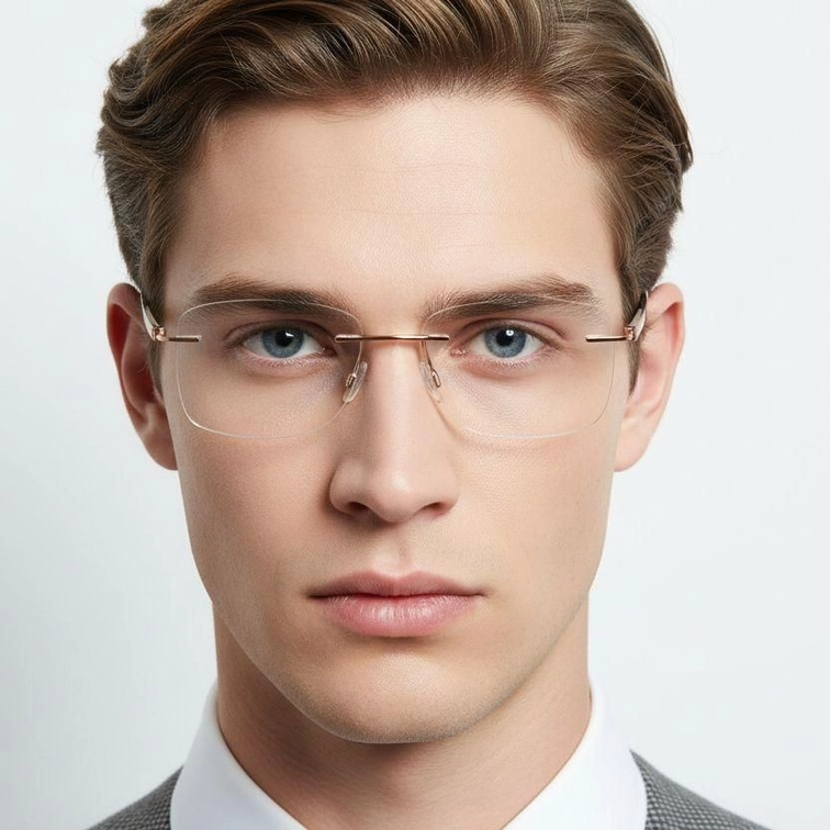 Invisible Golden Metal Glasses #BS2012-0835