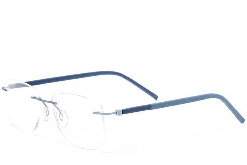 Invisible Blue Metal Glasses #BS2012-0838