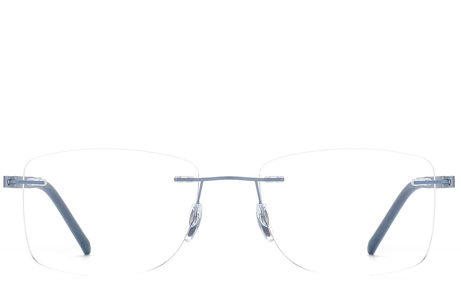 Invisible Blue Metal Glasses #BS2012-0838