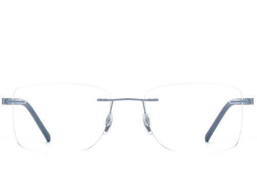 Invisible Blue Metal Glasses #BS2012-0838