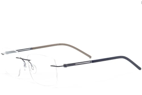 Invisible Blue Metal Glasses #BS2012-0844