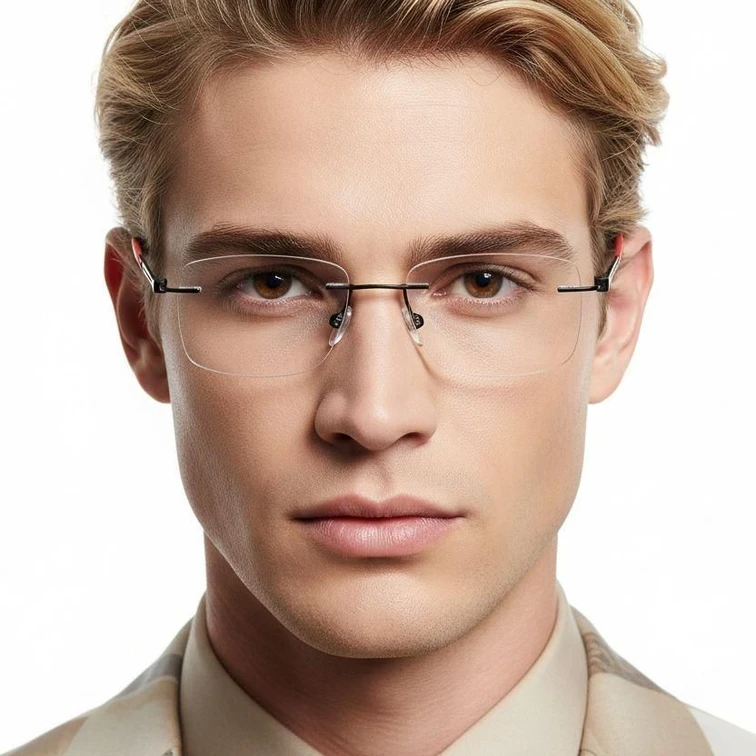 Gafas invisibles de metal negro #BS2012-0846