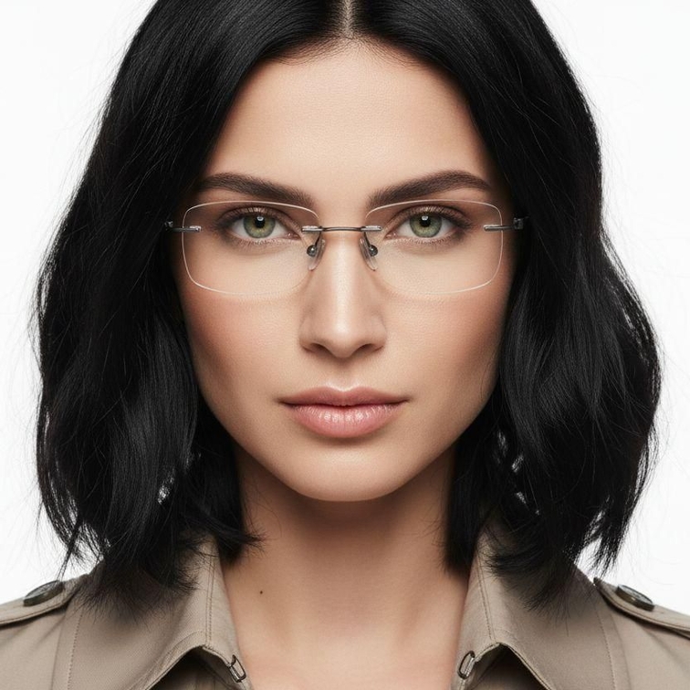 Occhiali invisibili in metallo grigio #BS2012-0847