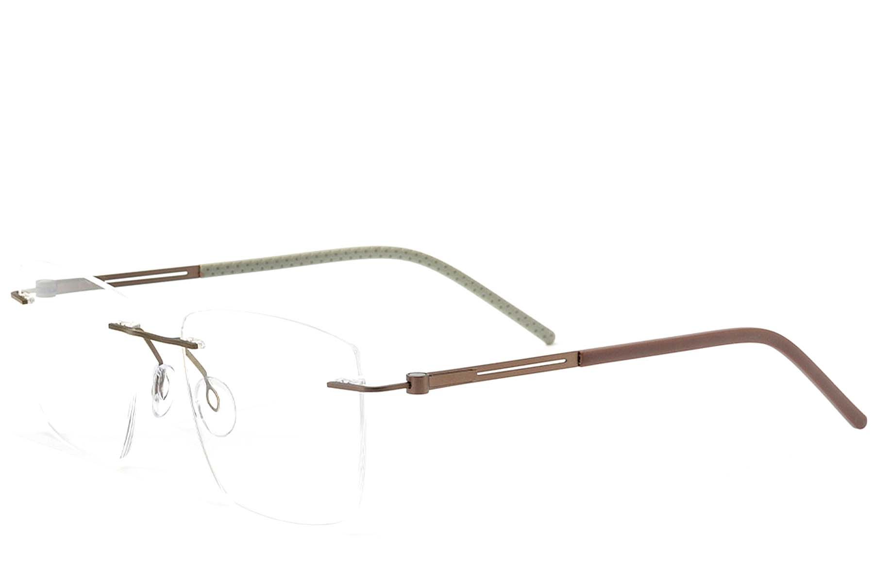 Invisible Brown Metal Glasses #BS2012-0849