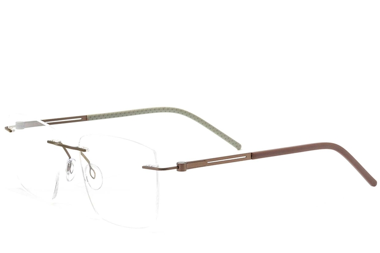 Invisible Brown Metal Glasses #BS2012-0849