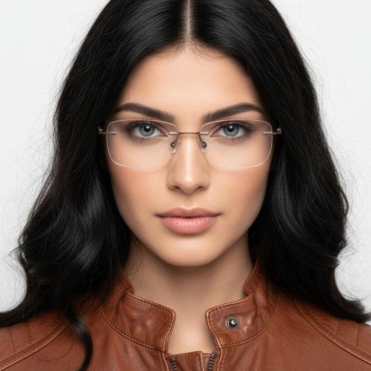 Invisible Brown Metal Glasses #BS2012-0849