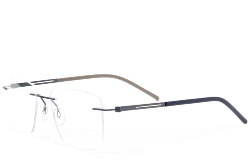 Invisible Blue Metal Glasses #BS2012-0850