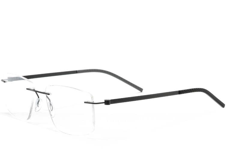 Occhiali invisibili in metallo nero #BS2012-0851