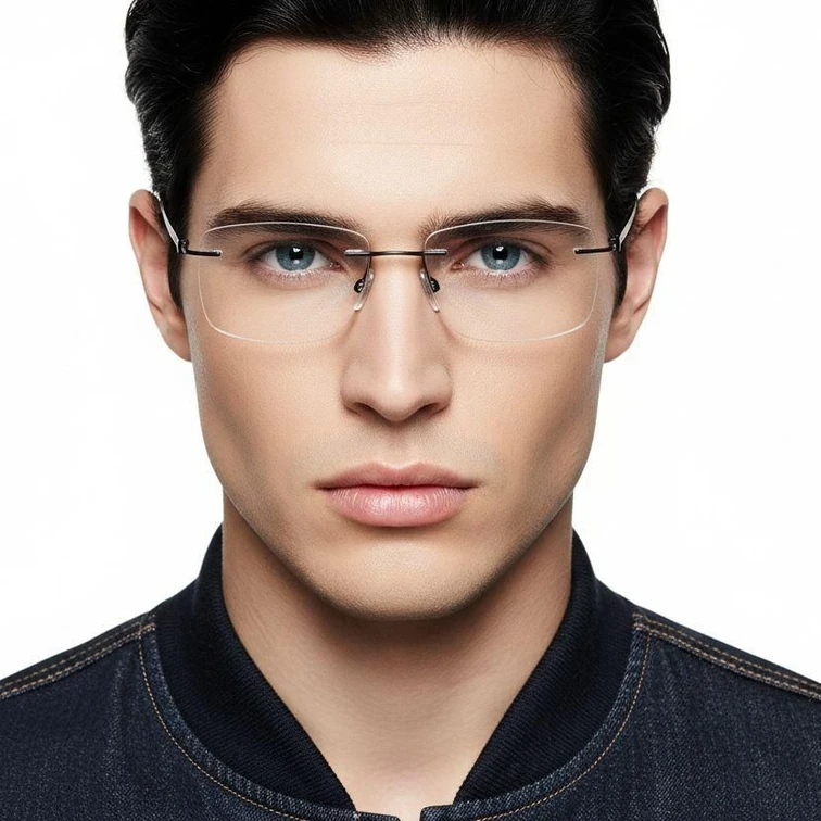 Gafas invisibles de metal negro #BS2012-0851