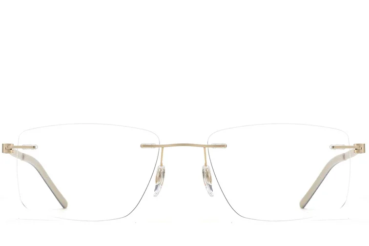 Gafas invisibles de metal dorado #BS2012-0852