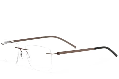 Invisible Brown Metal Glasses #BS2012-0855