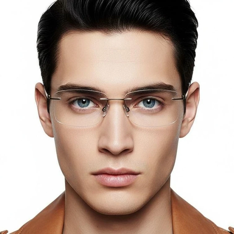 Invisible Brown Metal Glasses #BS2012-0855