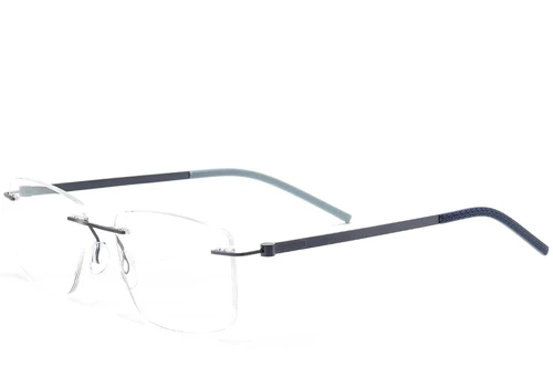 Invisible Blue Metal Glasses #BS2012-0856